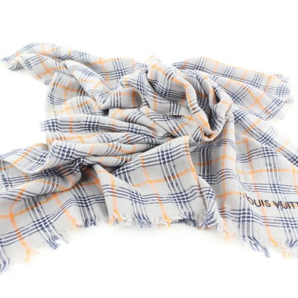 Louis Vuitton Monogram Plaid Logo Scarf 693lvs319 - Picture 3 of 12